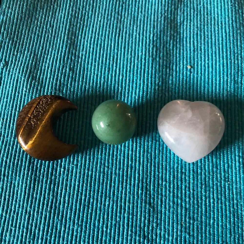 Crystal Set with Moon, Sphere, and Heart